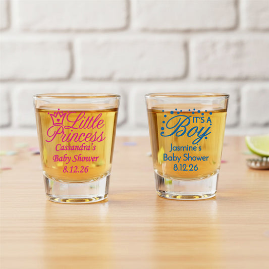Baby Shower Personalized Fluted Shot Glass - Set of 24