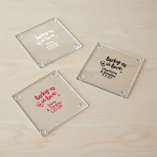 Lucky In Love Personalized Coaster - Set of 24