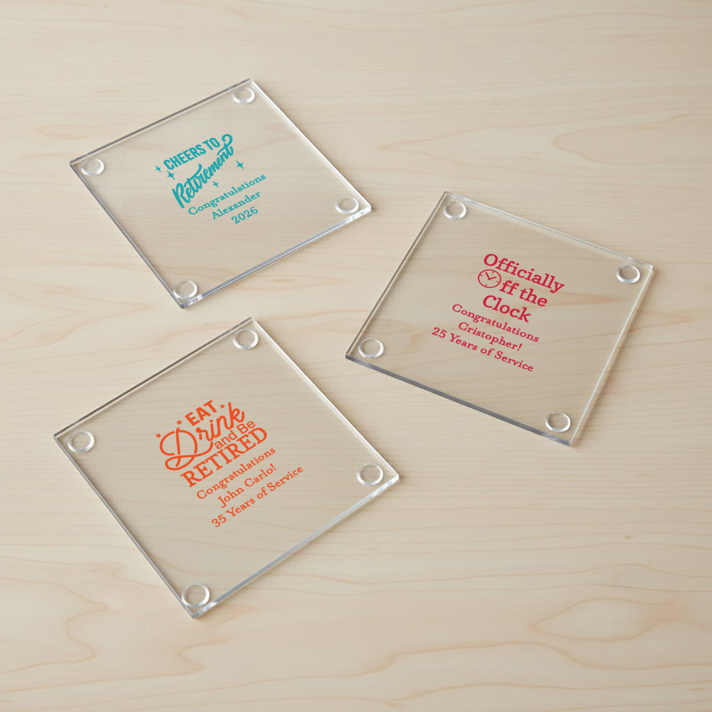 Retirement Personalized Coaster - Set of 24