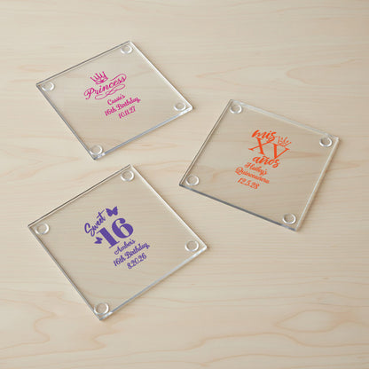 Sweet 16 or Mis Quince Personalized Coaster - Set of 24