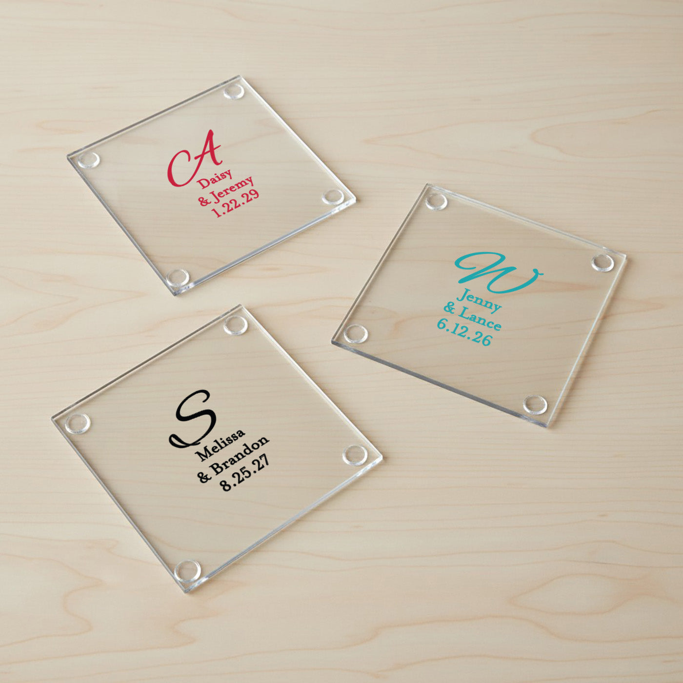 Monogram Script Personalized Coaster - Set of 24