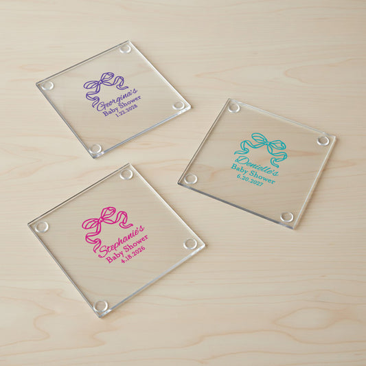 Bow Personalized Coaster - Set of 24