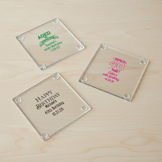 40th Birthday Personalized Coaster - Set of 24