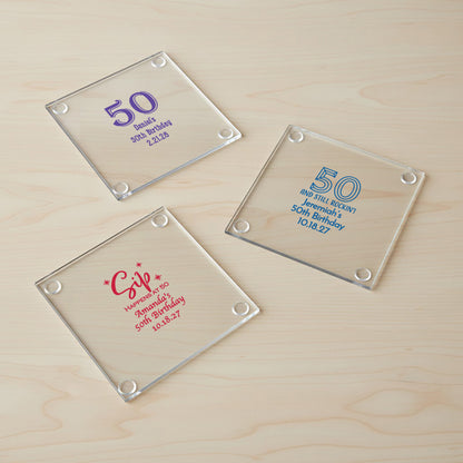 50th Birthday Personalized Coaster - Set of 24