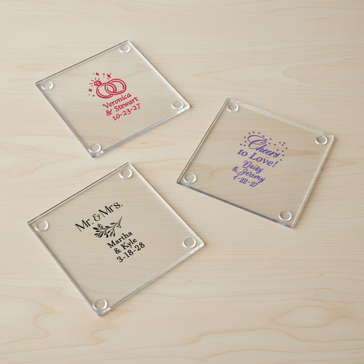 Wedding Personalized Coaster - Set of 24