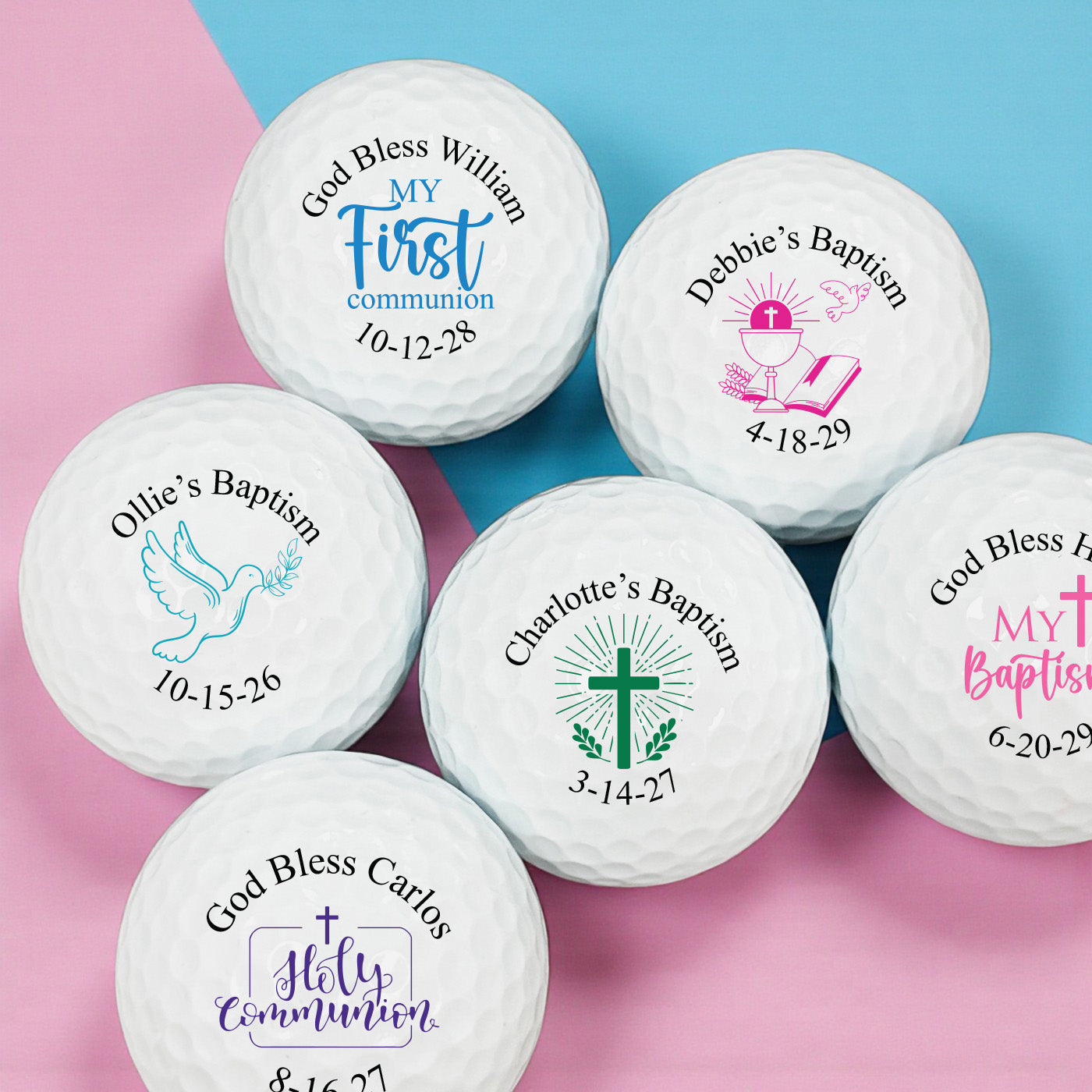 Religious Personalized Golf Balls - Set of 12