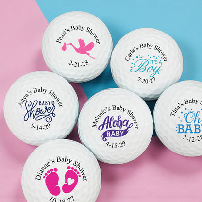 Baby Shower Personalized Golf Balls - Set of 12