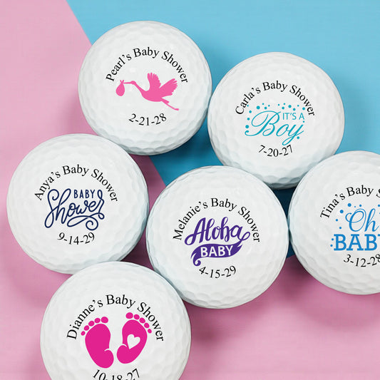 Baby Shower Personalized Golf Balls - Set of 12