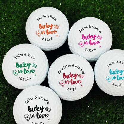 Lucky In Love Personalized Golf Balls - Set of 12