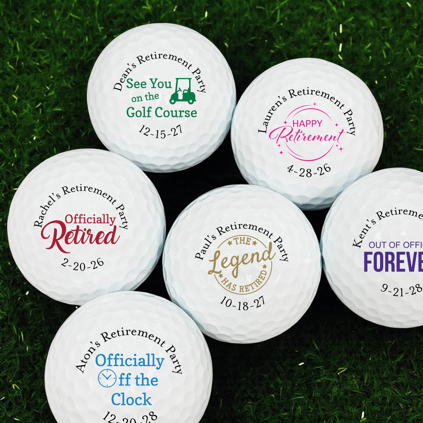 Retirement Personalized Golf Balls - Set of 12