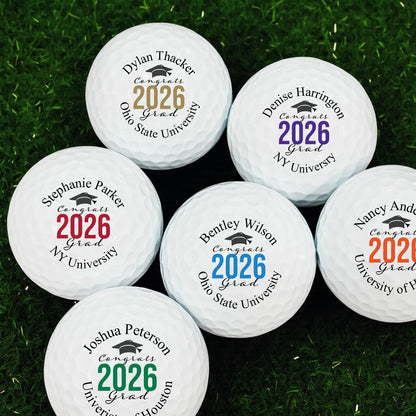 Congrats Grad Personalized Golf Balls - Set of 12