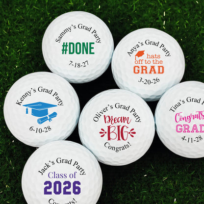 Graduation Personalized Golf Balls - Set of 12
