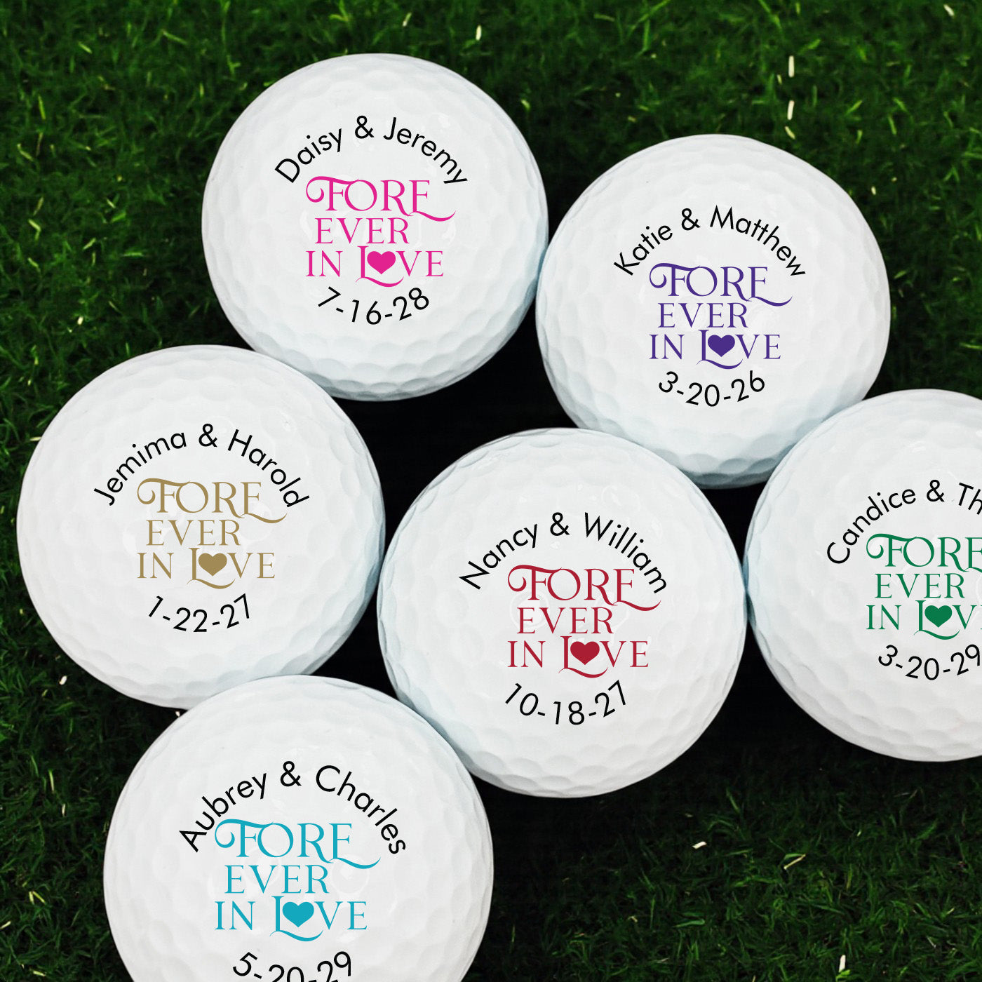 Fore-Ever In Love Personalized Golf Balls - Set of 12