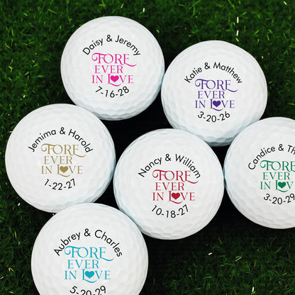 Fore-Ever In Love Personalized Golf Balls - Set of 12