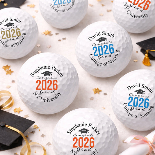Congrats Grad Personalized Golf Balls - Set of 12