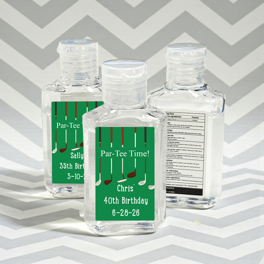 Par Tee Time Personalized Rectangle Hand Sanitizer - Set of 12