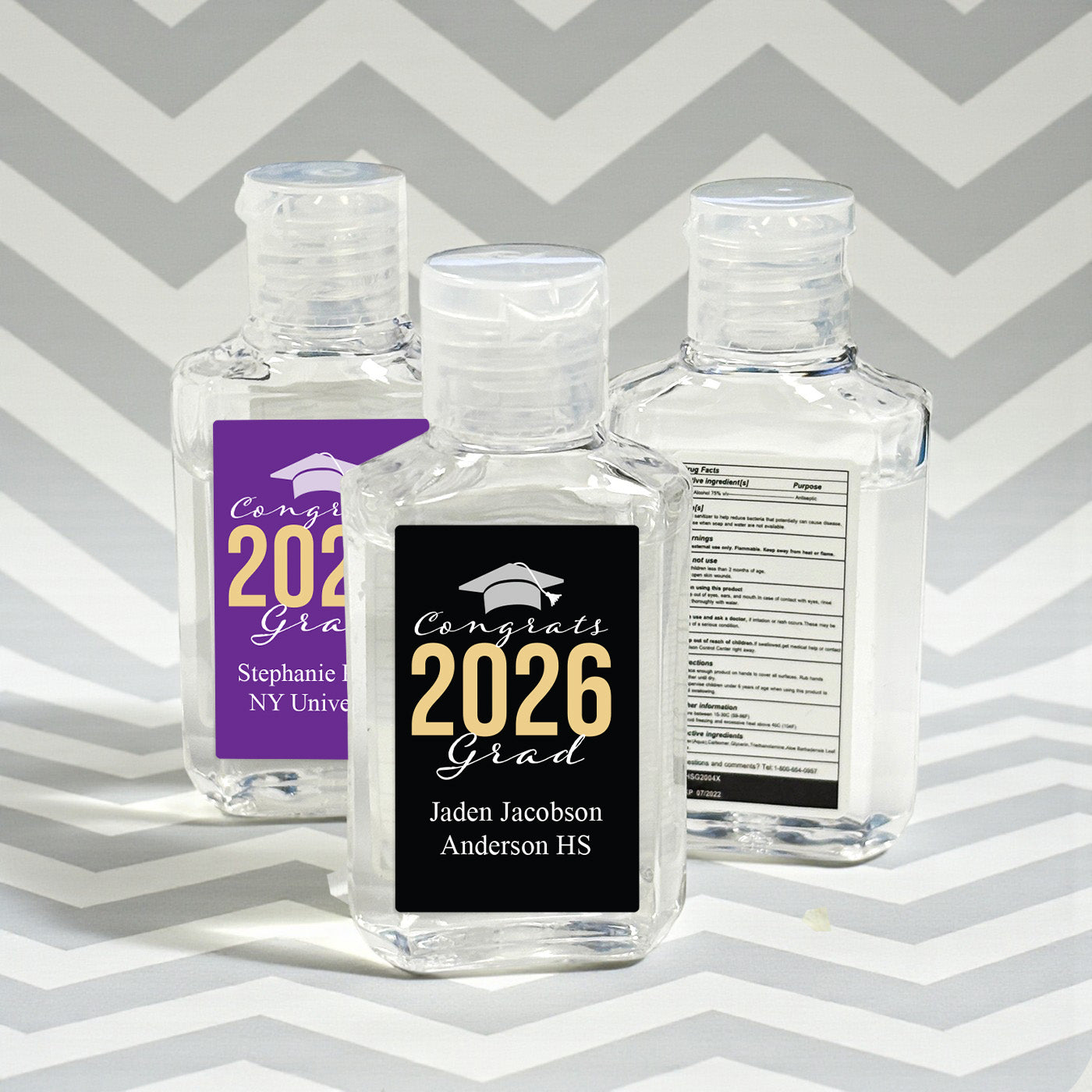 Congrats Grad Personalized Hand Sanitizer Labels - Set of 20