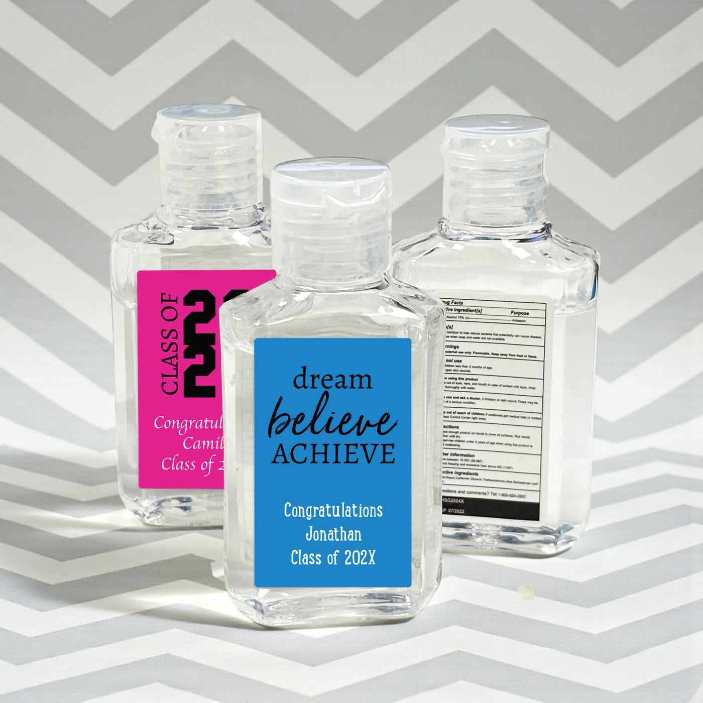 Graduation Personalized Rectangle Hand Sanitizer - Set of 12