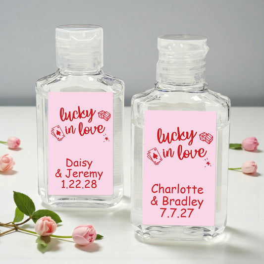 Lucky In Love Personalized Hand Sanitizer Labels - Set of 20