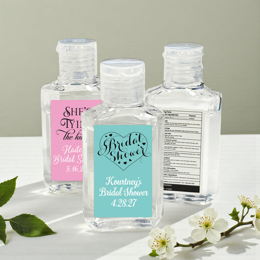 Bridal Shower Personalized Rectangle Hand Sanitizer - Set of 12