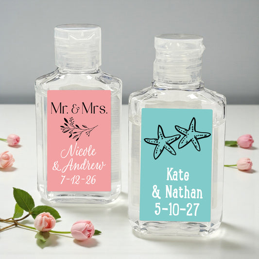 Wedding Personalized Hand Sanitizer Labels - Set of 20
