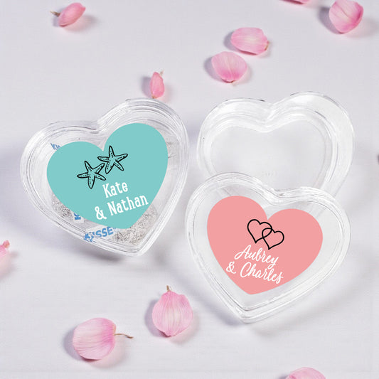 Wedding Personalized Heart Shaped Acrylic Box - Set of 12