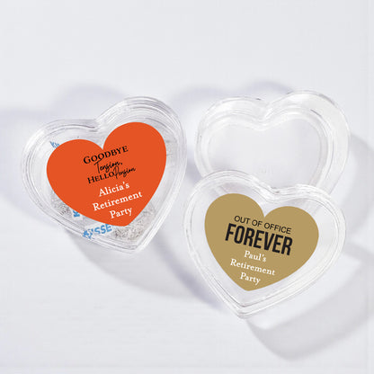 Retirement Personalized Heart Shaped Acrylic Box - Set of 12