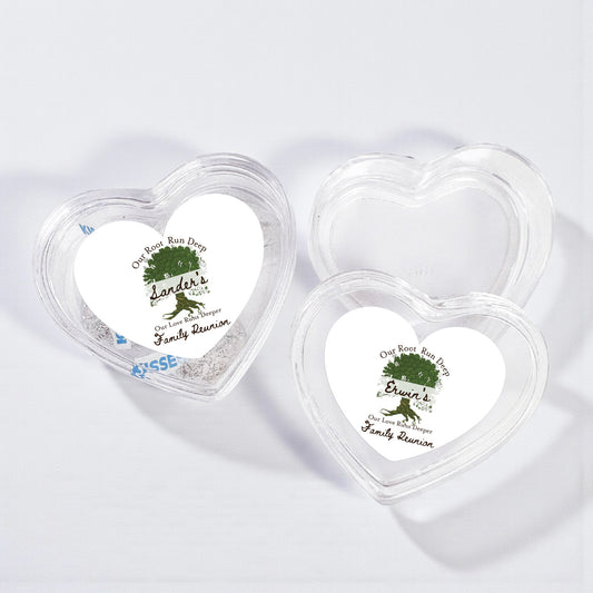 Family Reunion Personalized Heart Shaped Acrylic Box - Set of 12
