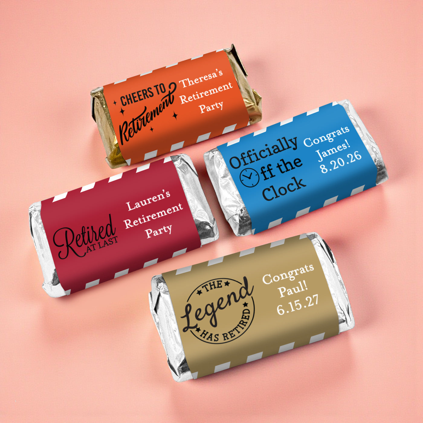 Retirement Personalized Hershey's Miniatures - Set of 50