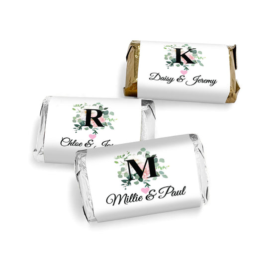 Initial Spring Flowers Personalized Hershey's Miniatures - Set of 50