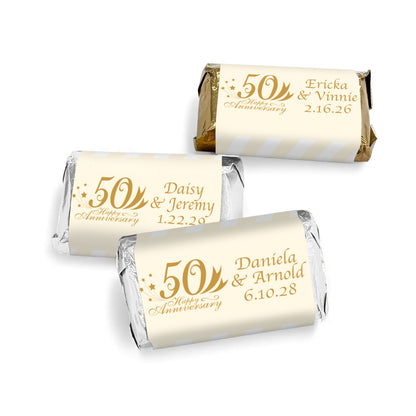 50th Wedding Anniversary Personalized Hershey's Miniatures - Set of 50