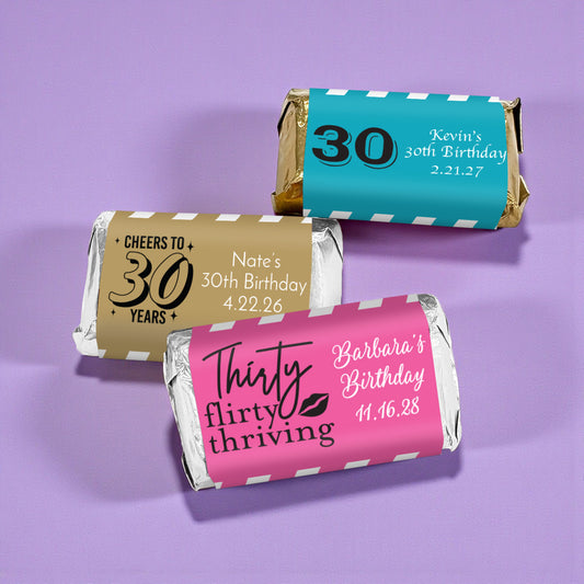 30th Birthday Personalized Hershey's Miniatures - Set of 50