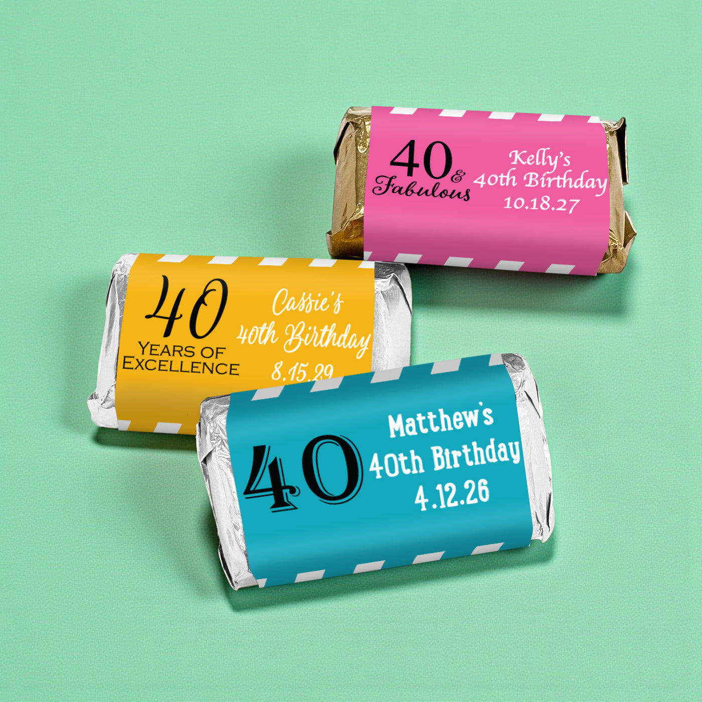 40th Birthday Personalized Hershey's Miniatures - Set of 50