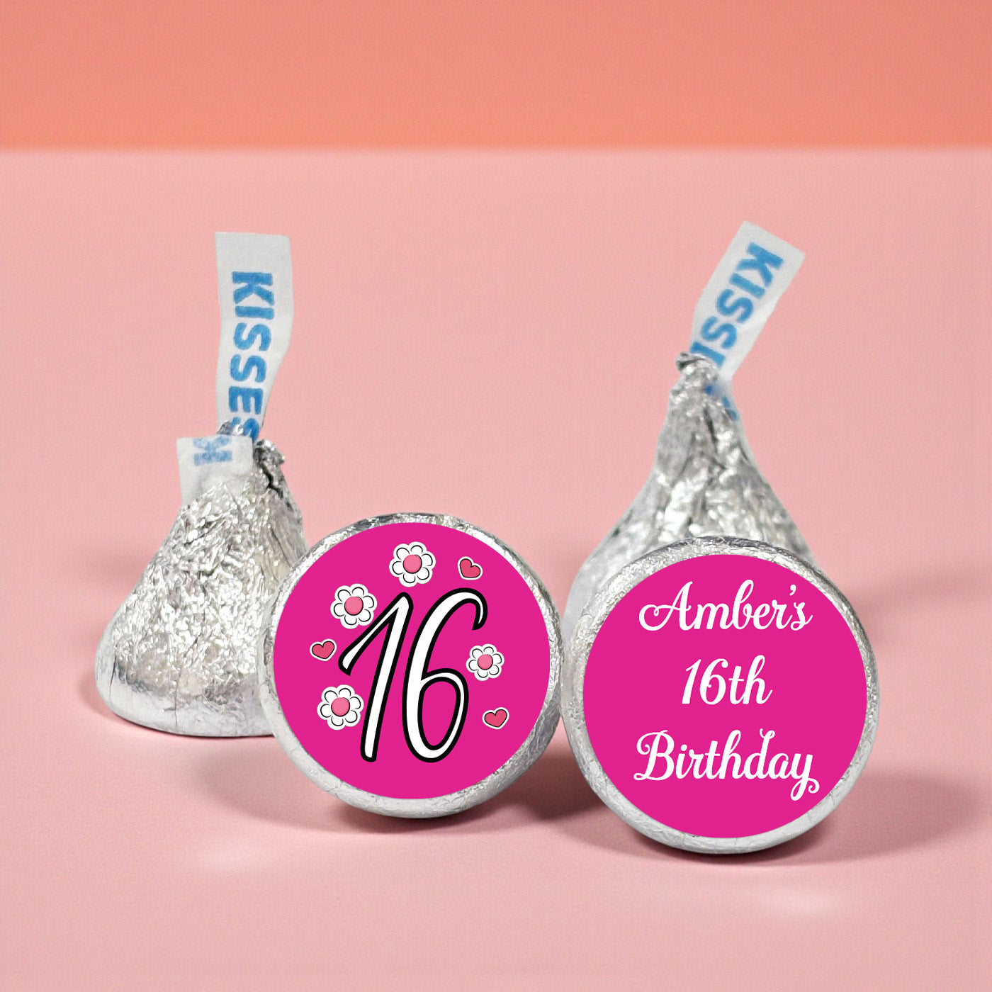 Sweet 16 or Mis Quince Personalized Hershey's Kisses - Set of 100