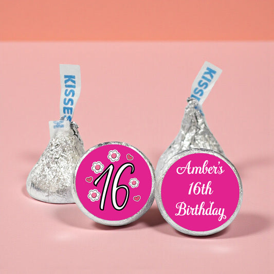 Sweet 16 or Mis Quince Personalized Hershey's Kisses - Set of 100