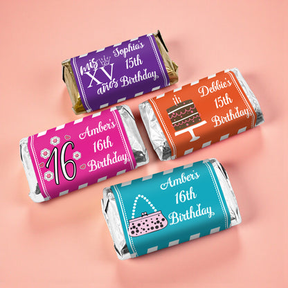 Sweet 16 or Mis Quince Personalized Hershey's Miniatures - Set of 50
