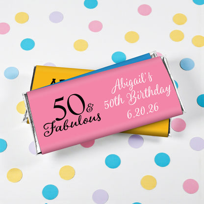 50th Birthday Personalized Hershey's Chocolate Bar - Set of 12