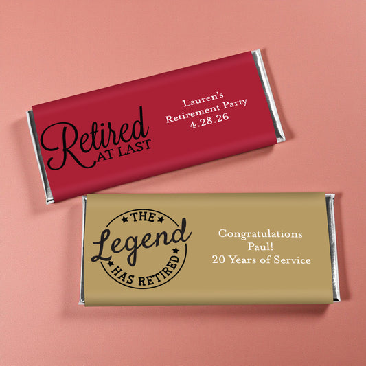 Retirement Personalized Hershey's Chocolate Bar - Set of 12