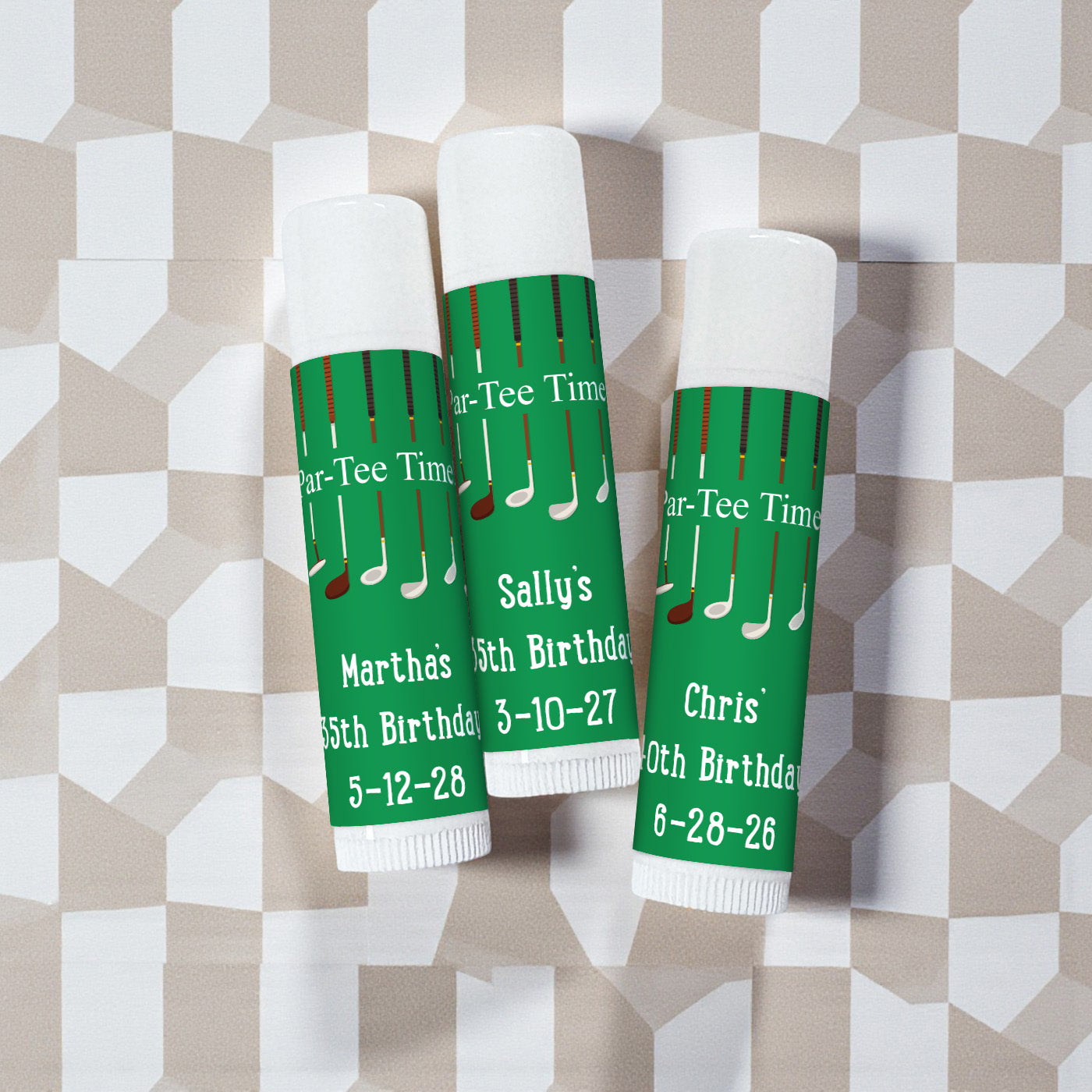 Par Tee Time Personalized Lip Balm - Set of 12