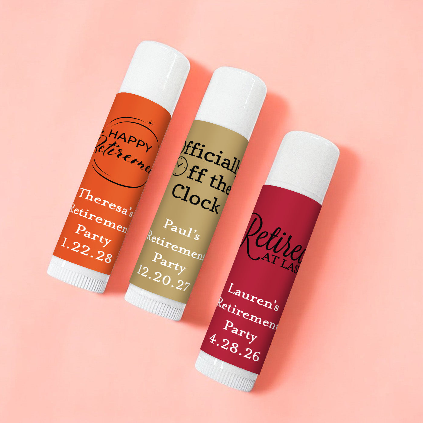 Retirement Personalized Lip Balm - Set of 12