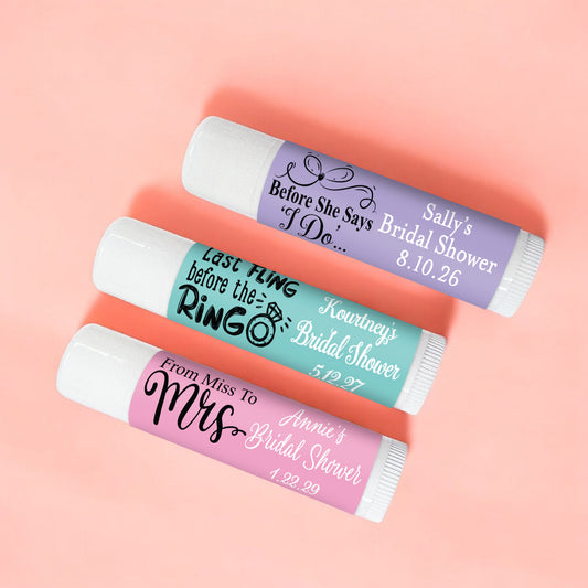 Bridal Shower Personalized Lip Balm - Set of 12