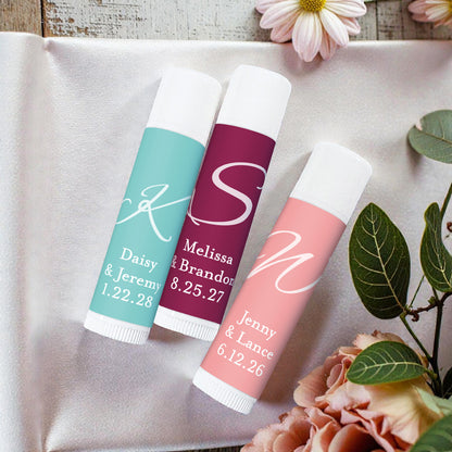 Monogram Script Personalized Lip Balm - Set of 12