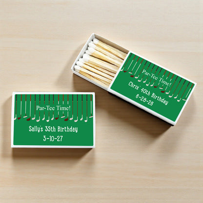 Par Tee Time Personalized Matchbox - Set of 50