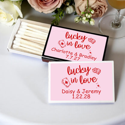 Lucky In Love Personalized Matchbox - Set of 50