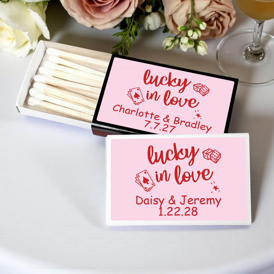 Lucky In Love Personalized Matchbox - Set of 50
