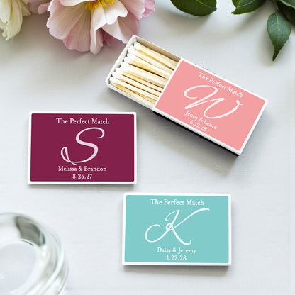 Monogram Script Personalized Matchbox - Set of 50