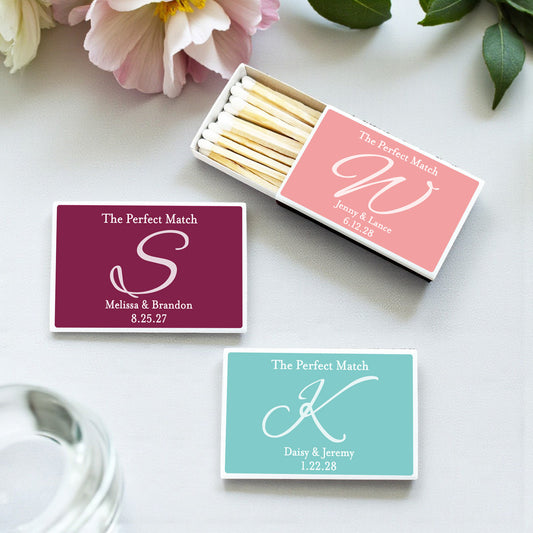 Monogram Script Personalized Matchbox - Set of 50