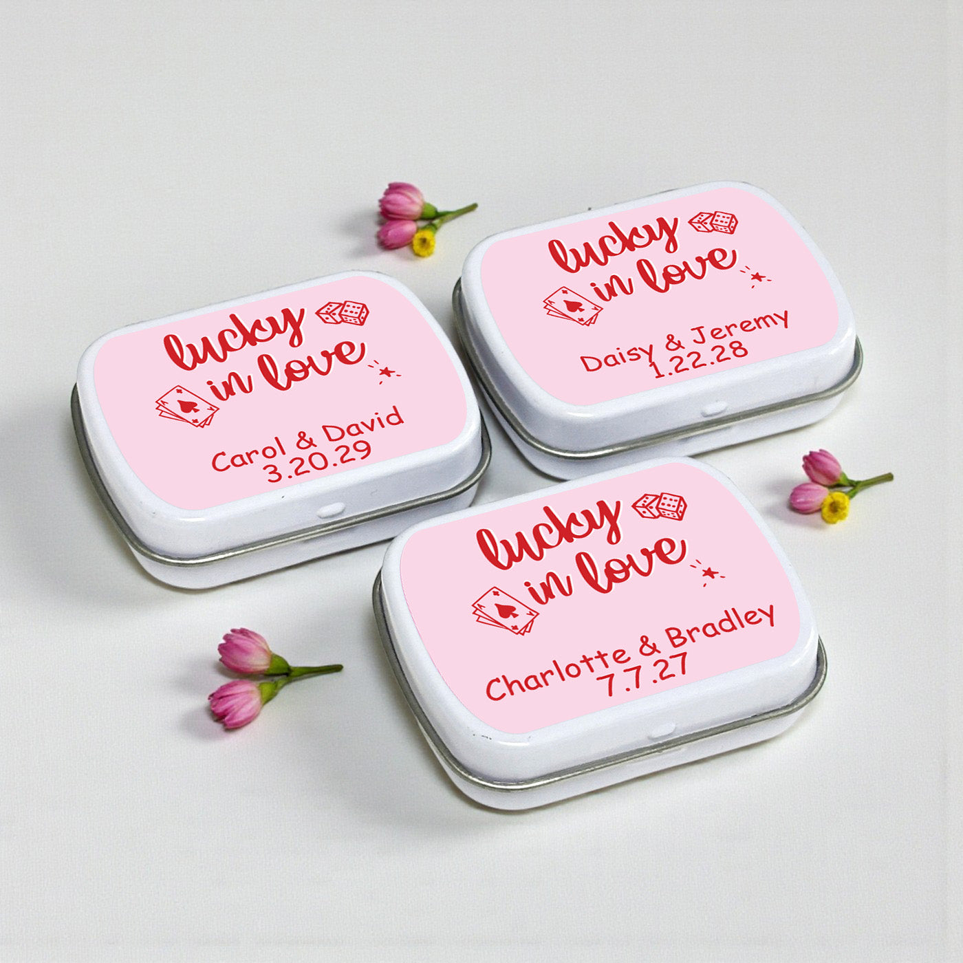 Lucky In Love Personalized Mint Tins - Set of 10