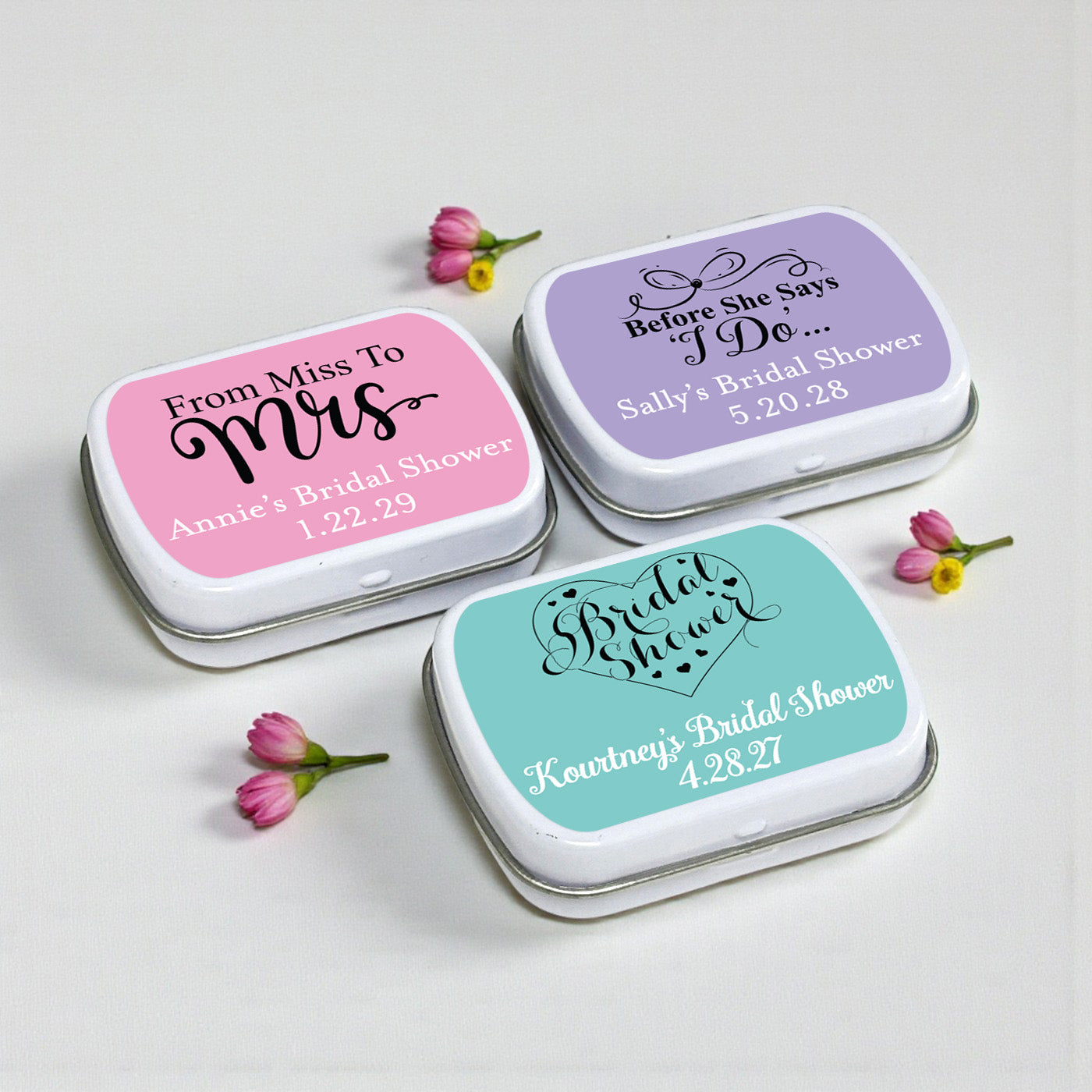 Bridal Shower Personalized Mint Tins - Set of 10