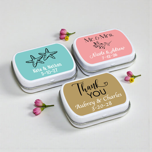 Wedding Personalized Mint Tins - Set of 10
